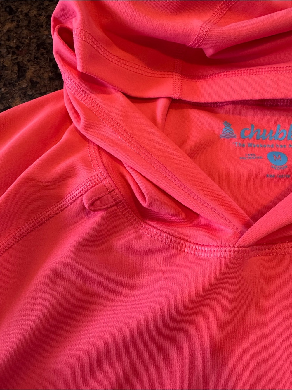 Chubbies Men’s Calypso Sun Hoodie in Bright Coral - Picture 5 of 6